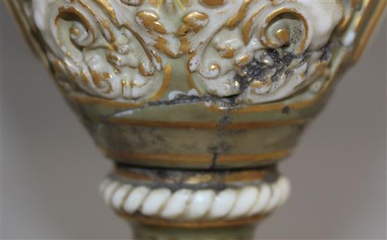 Harry Davis. A large Royal Worcester Shape 1764 vase, 36.5cm, base broken and repaired